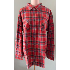 Women's Unicorn Tribe Flannel Shirt Size 2XL Red Plaid